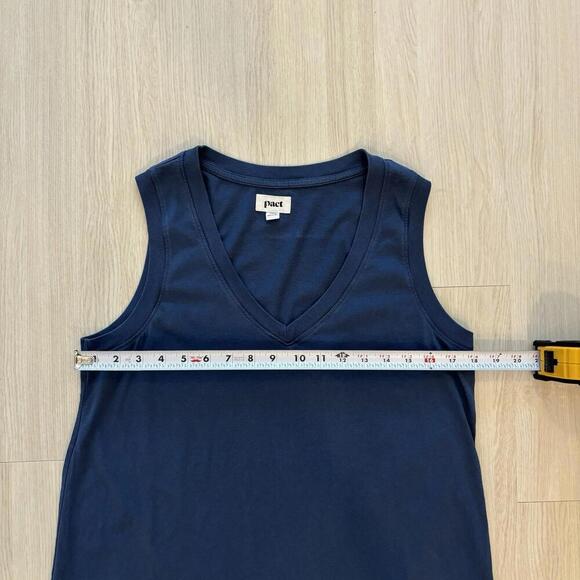 Pact Organic Cotton Sleeveless A-Line Mini Dress Blue V Neckline Beachy-medium - Picture 7 of 8